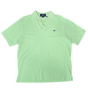 Vineyard Vines Mens Lime Green Whale Logo Polo Shirt Size L 100% Cotton